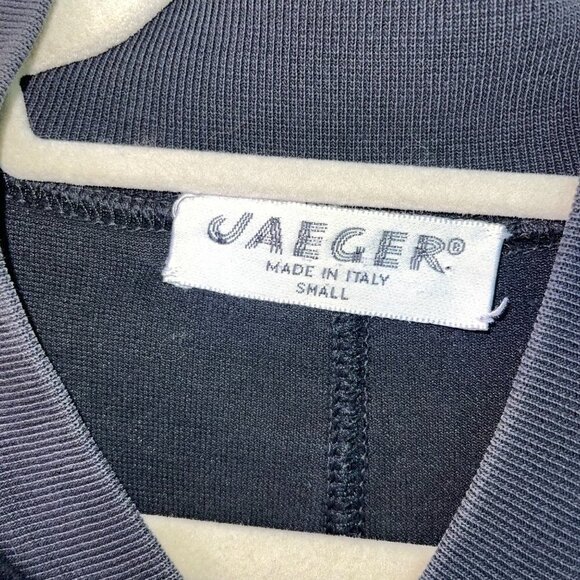 Jaeger Jumpsuit Small S Womens Velour Drawstring Side Pockets Long Sleeve Black - Picture 4 of 12